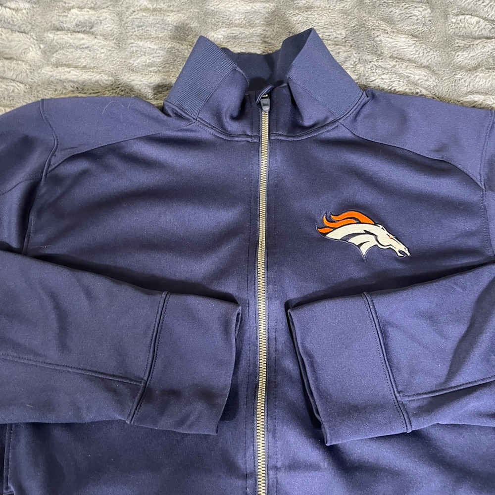 Nike NFL Denver Broncos Dri-FIT Full Zip Track Jacket Mens Large Navy Blue AP103